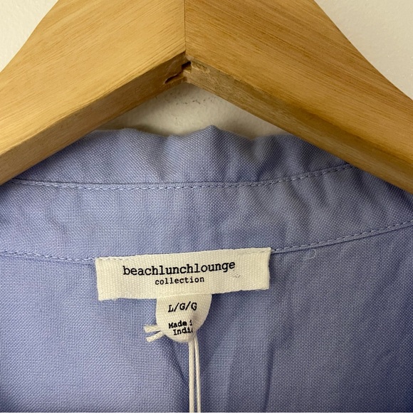 NWT Beachlunchlounge Sydney Blue Long Sleeve Button Down Shirt L - Picture 5 of 7